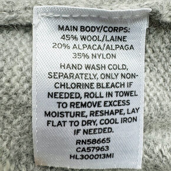 Chelsea28 wool alpaca open knit sweater, gray, S - Picture 4 of 6